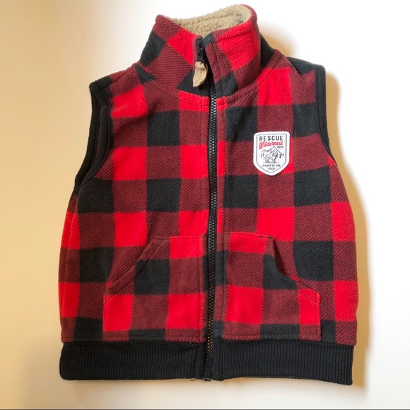 Carters Black and Red Plaid Vest - Picture 1 of 6